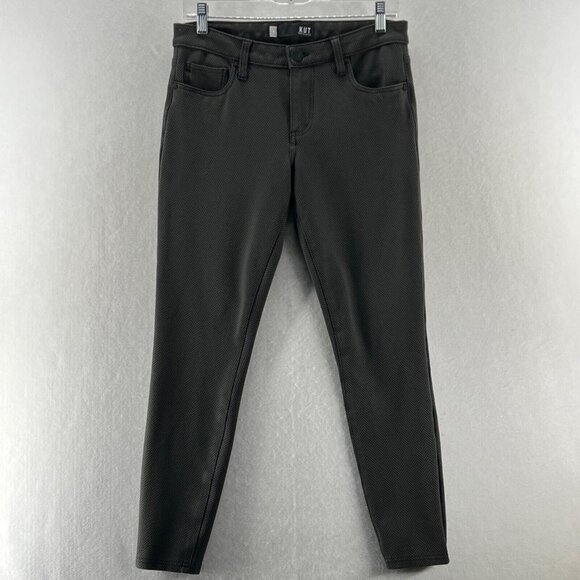 Kut from the Kloth Denim - KUT From The Kloth Pants Womens Sz 6 Herringbone Mid Rise Ankle Skinny Leg Black